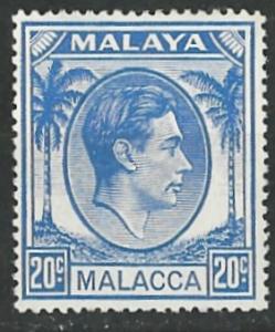 Malaya-Malacca # 25 George VI 20c 1952 (1) VF Unused