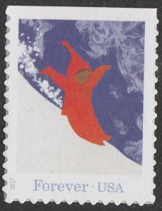 US 5244 The Snowy Day Peter sliding down Mountain forever single MNH 2017
