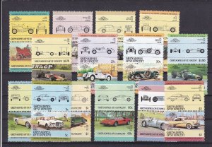 SA19h Grenadines of St Vincent 1980's History of Cars mint pairs.