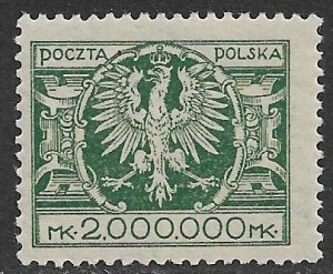 POLAND 1924 2,000,000m ARMS OF  POLAND Issue Sc 214 MNH