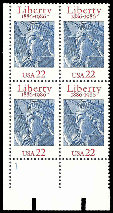 PCBstamps US #2224 PB 88c(4x22c)Statue of Liberty, MNH, (PB-3) | United ...