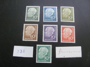 GERMANY 1956-57 MNH SC 755-761 FLORESENT SET XF $32.50+ (131)