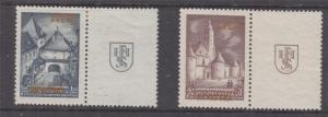 CROATIA, 1941 Philatelic Exhibition Gold overprint pair with labels, lhm.