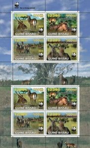 Guinea-Bissau - 2019 Waterbuck WWF Overprint - 8 Stamp Sheet - GB190810a2