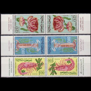 MOROCCO 1965 - Scott# 126-8 Shramps Tete Beches Set of 6 NH