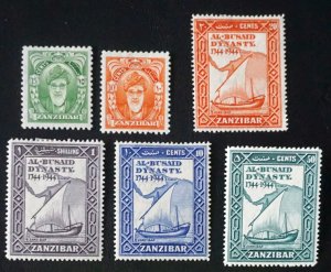 ZANZIBAR (TANZANIA)  Lot of 6 old stamps MH