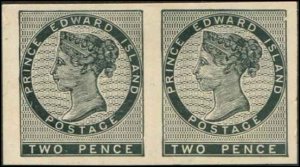 Canada - Prince Edward Island SC# 5 Victoria 2p MH plate proof pair / Unitrade