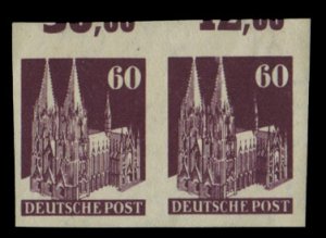 Germany #654 (Mi. 93U) Cat€400, 1948-51 60pf violet brown, imperf. horizont...