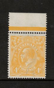 Australia #31a (SG #22b) Mint Fine - Very Fine Never Hinged Top Margin Single