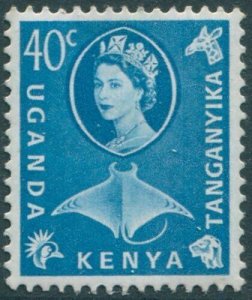 Kenya Uganda and Tanganyika 1960 SG189 40c blue QEII manta MLH (amd)