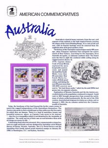 USPS Commemorative Panel 302 Australia Bicentennial #2370 Block/4 Mint 1988