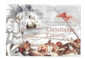 Burundi 2012 Discovery of America 520 anniv Columbus S/S Sc 1269 MNH C16