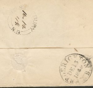 ?1849 W. O. SALISBURY N.B. Fred 9d collect + 2d WO fee via ST. John, REFUSED