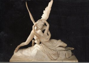 POSTCARD Cupid & Psyche  - Antonio Cavan Circa 1787  Lourve Musuem - Paris