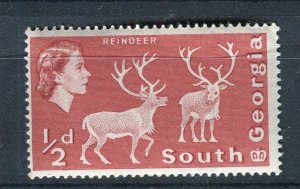 SOUTH GEORGIA; 1963 early QEII Fauna issue Mint hinged 1/2d. value