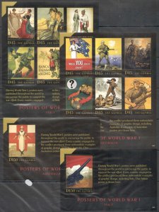 B0142 2015 Gambia World War I Wwi Posters 2Kb+2Bl Mnh