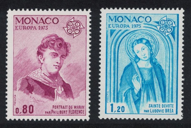 Monaco Paintings Europa CEPT 2v issue 1975 SG#1186-1187