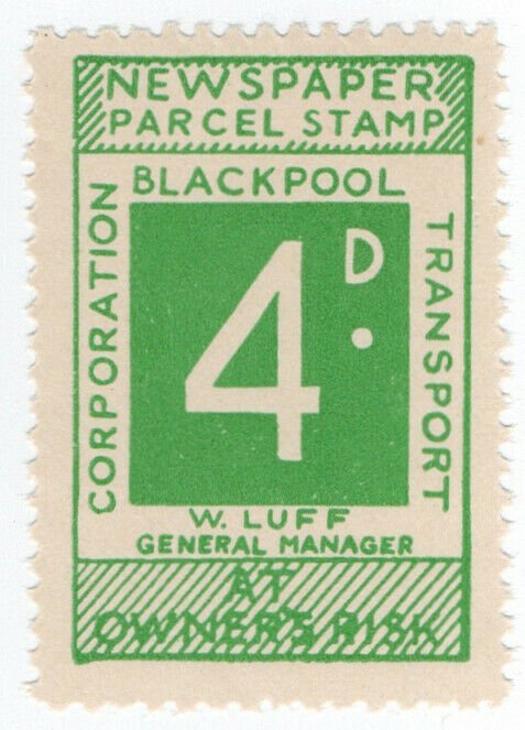 (I.B) Blackpool Corporation Railway : Newspaper Parcel 4d