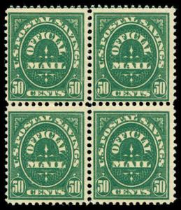 momen: US Stamps #O122 Mint OG Block of 4 Official