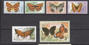 J42460 Stamps 1982 laos set mnh #386-91 butterflies