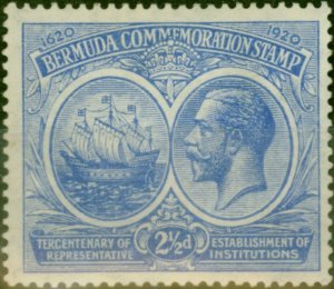 Bermuda 1920 2 1/2d Bright Blue SG6 Fine MM