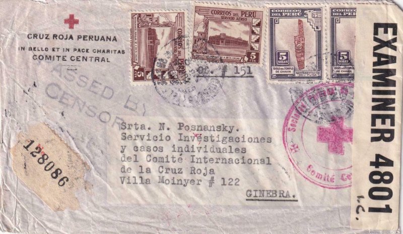 1942, Lima, Peru to Int'l Red Cross, Geneva, Switzerland, See Remark (C4132)