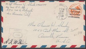 NEW HEBRIDES 1943 WW2 US Forces cover ex APO 708 at Santo...................M618