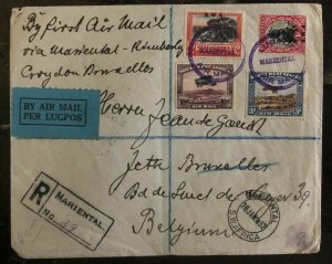 1932 Mariental South West Africa First Flight Cover FFC To Bruxelles Belgium