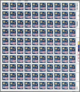 US 2276 - MNH Sheet of 100 - 22¢ Flag and Fireworks Stamps. FREE SHIPPING!!
