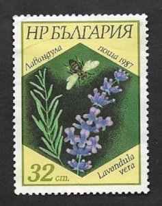 SE)1987 BULGARIA, FROM THE SERIES BEES AND FLOWERS, LAVENDER FLOWER, CTO