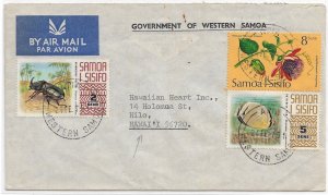 Western Samoa 1975 Apia to Hilo, Hawaii Airmail (53535)