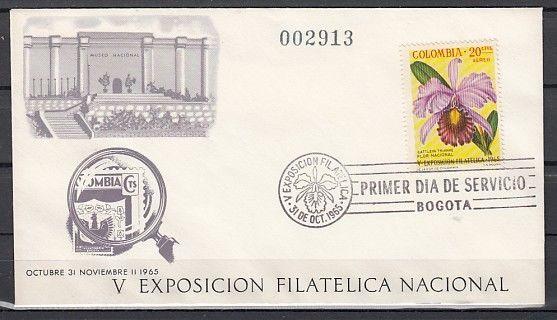 Colombia, Scott cat. C468. Stamp Expo issue with Orchid on a First Day Cover.