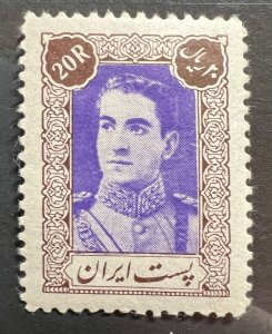 Iran Persia Scott #902 MR Pahlavi Chocolate&Violet 20R Mint Hinged Small Thin