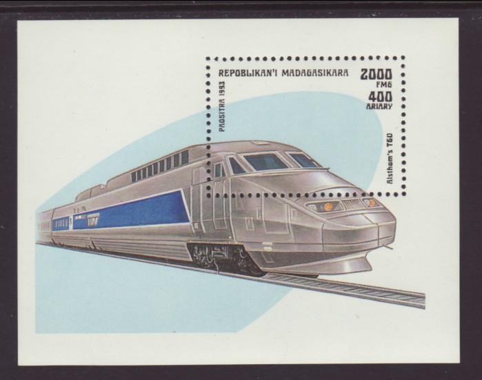 Madagascar 1207 Train Souvenir Sheet MNH VF