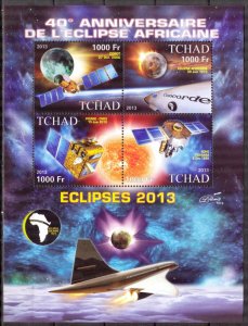 Chad 2013 Space 40 Years of The African Eclipse III Sheet MNH