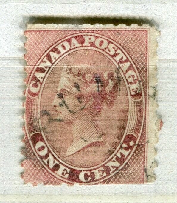 CANADA; 1865 early classic QV issue used 1c. value