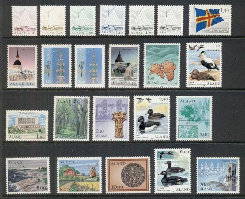 ALAND #1-22, Complete set, og, NH, (9a,10 are LH) VF, Scott $66.85 