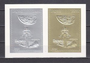 Abkhazia, 2019 issue. Gold & Silver, Moon Landing Anniversary s/sheet. ^