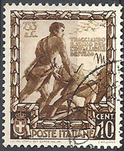 Italy, 1938 Empire Proclamation 10c brown # 400 USED F-VF