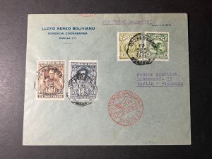 1932 Bolivia LZ 127 Graf Zeppelin Airmail Cover Cochabamba to Berlin Germany