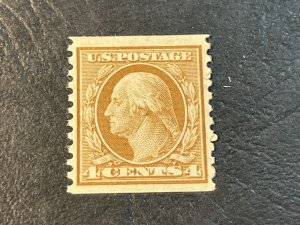 U.S.# 495-MINT/HINGED---ORANGE/BROWN---COIL-SINGLE---WASHINGTON---1917(LOTB)