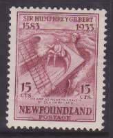 Newfoundland-Sc#222- id30-unused og LH 15c ship The Squirrel-1933-