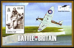 Gibraltar 2010 Military WWII Battle of Britain Aviation Ships S/S MNH**