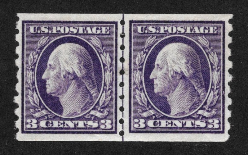 394 Unused 3c. Washington, JL Pair, XF/S, XF-S, PF Cert. Free Insured Shipping