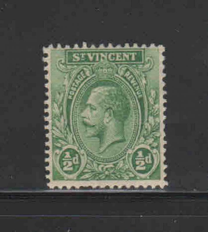 ST. VINCENT #118  1921  1/2p  KING GEORGE V   MINT VF HR O.G
