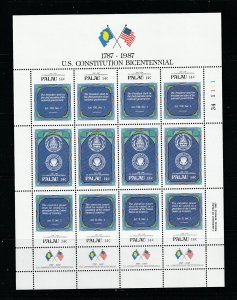 Palau 157a, 160a, 163a 3 Sheets Set MNH US Constitution, 3 Scans