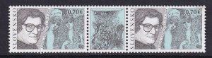 Slovakia   #608  MNH 2010 stamp day pair + label