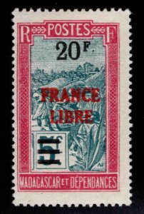 Madagascar Scott 214 MH* surcharged stamp