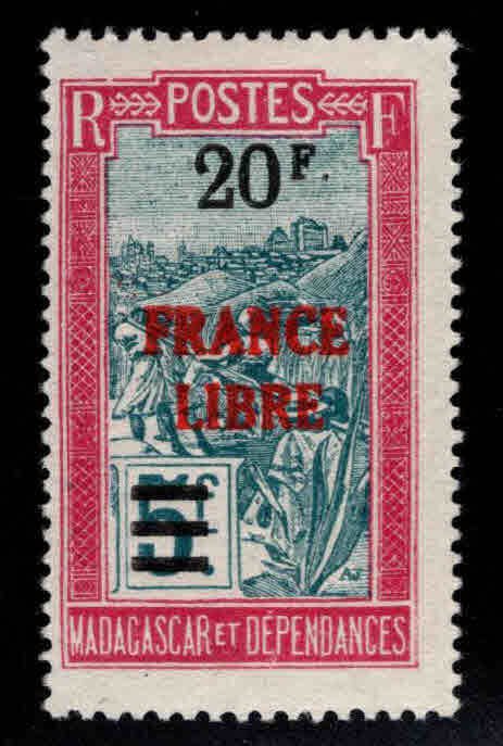 Madagascar Scott 214 MH* surcharged stamp