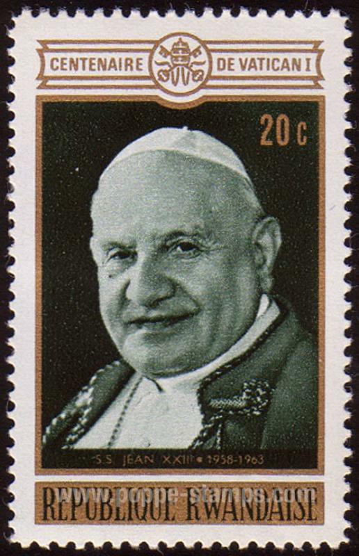 Rwanda SG#401 Mint - 1970 20c.  - Popes, Anniversary